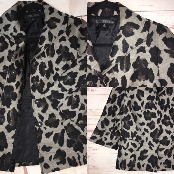 Lafayette 148 New York Animal Print Blazer Jacket - Picture 8 of 8